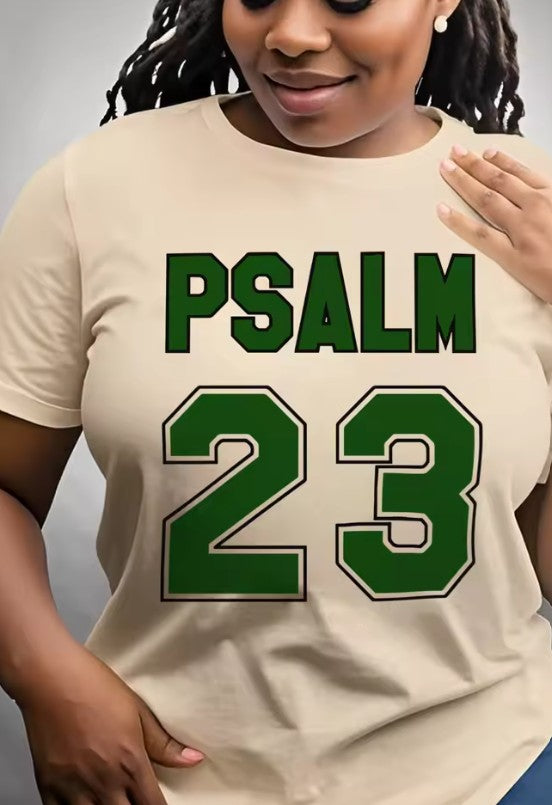 Psalm 23 Oversized Graphic T-Shirt – Premium Cotton Christian Streetwear – Faith-Based Unisex Charcoal Gray Tee – Inspirational Bible Verse Aesthetic Top