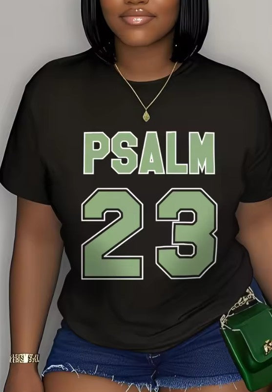 Psalm 23 Oversized Graphic T-Shirt – Premium Cotton Christian Streetwear – Faith-Based Unisex Charcoal Gray Tee – Inspirational Bible Verse Aesthetic Top